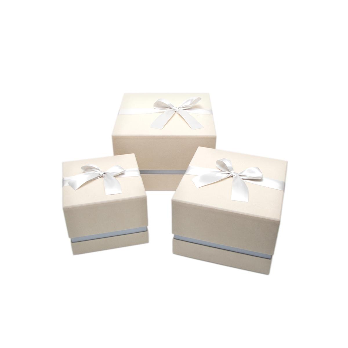 Scatola cartone velluto beige 25 x 25 cm