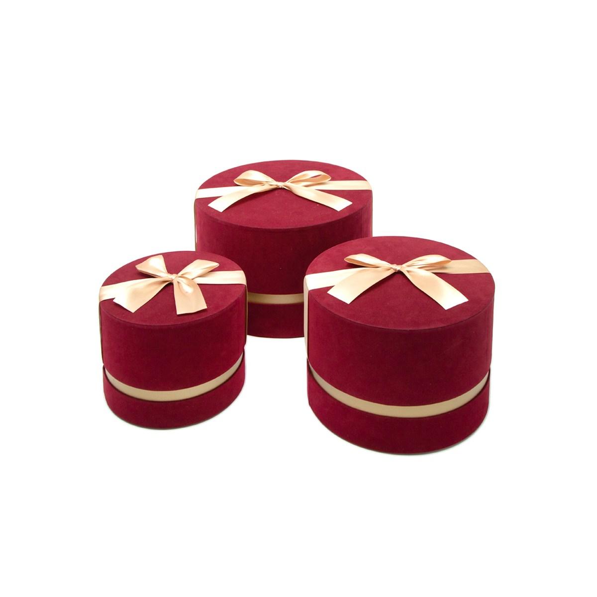 Scatola cartone velluto bordeaux