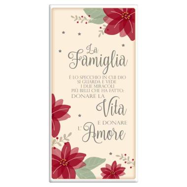 Targa natalizia legno rettangolare famiglia 18 x 36 cm