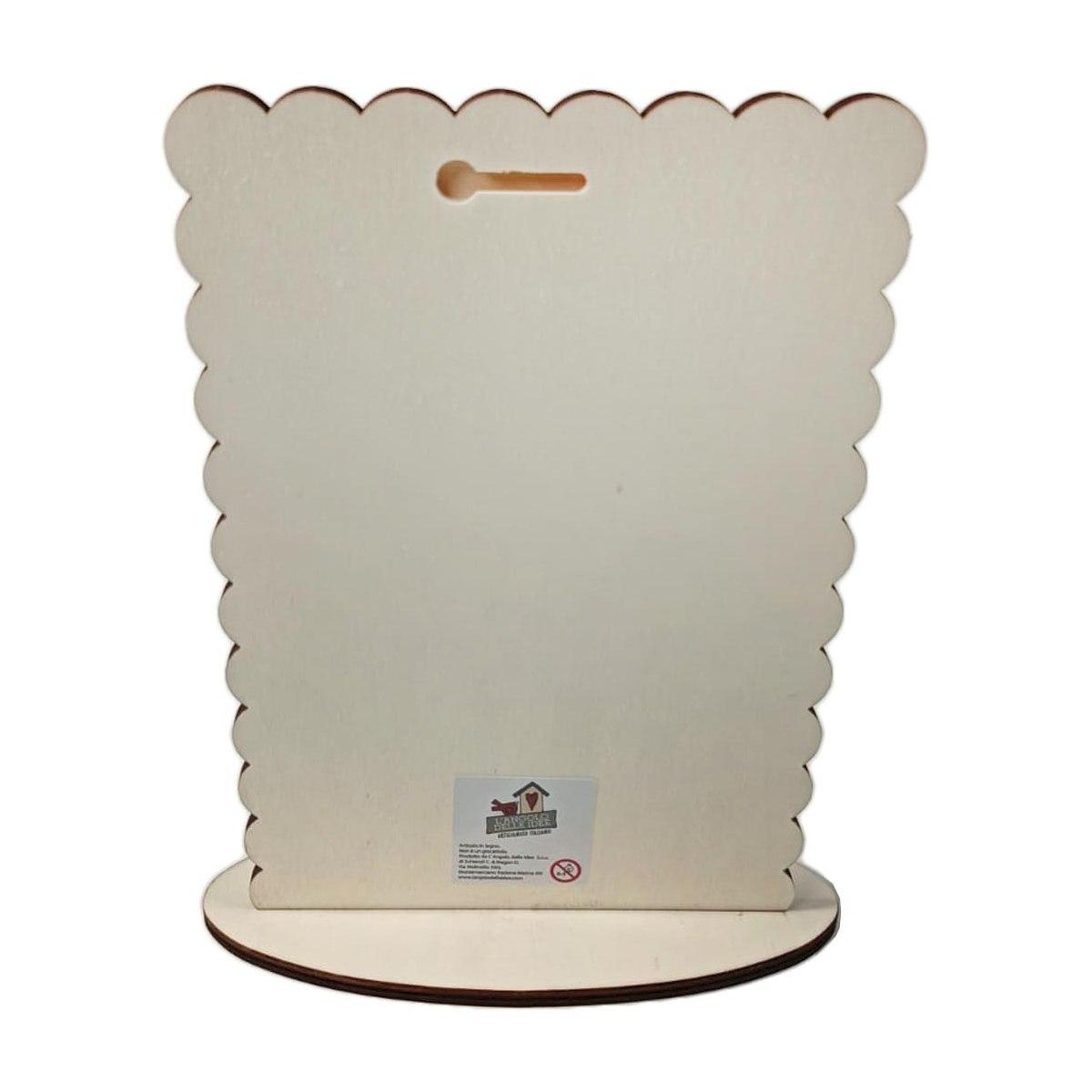 Targa natalizia legno rettangolare frase 16 x 24 cm
