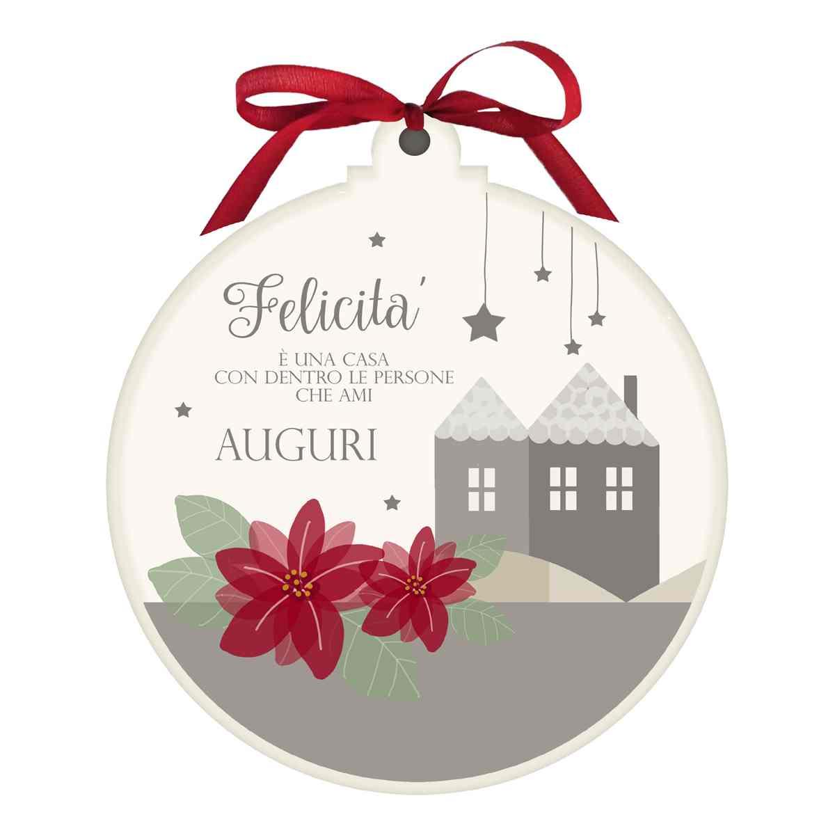 Pallina natalizia legno buon natalizia Ø 25 cm