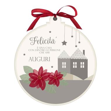 Pallina natalizia legno buon natalizia Ø 25 cm