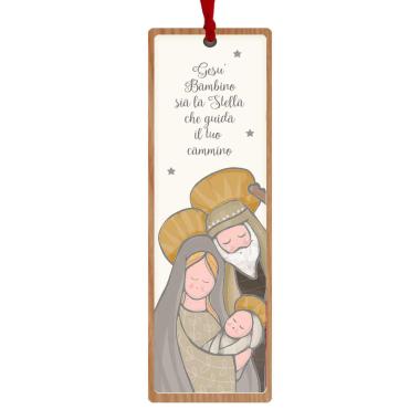 Segnalibro natalizio legno natività dedica