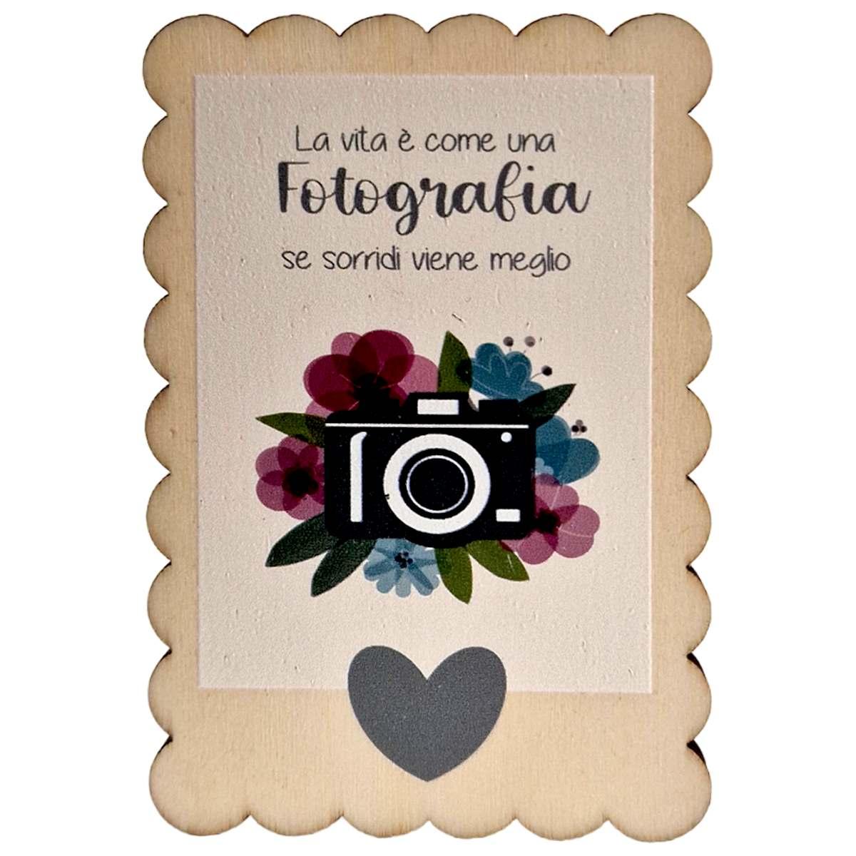 Calamita legno dedica fotografia 10 cm