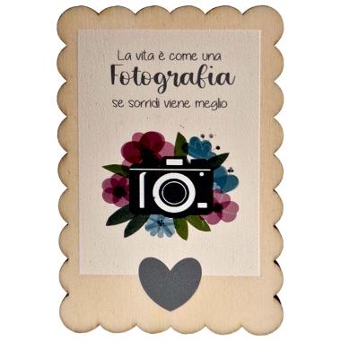Calamita legno dedica fotografia 10 cm