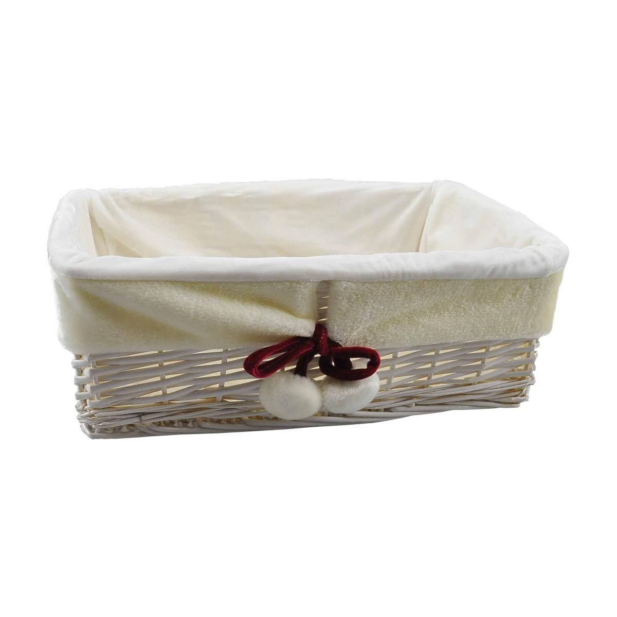 Cesto natale rettangolare bianco modello g 45 x 34 cm