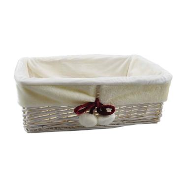 Cesto natale rettangolare bianco modello g 45 x 34 cm