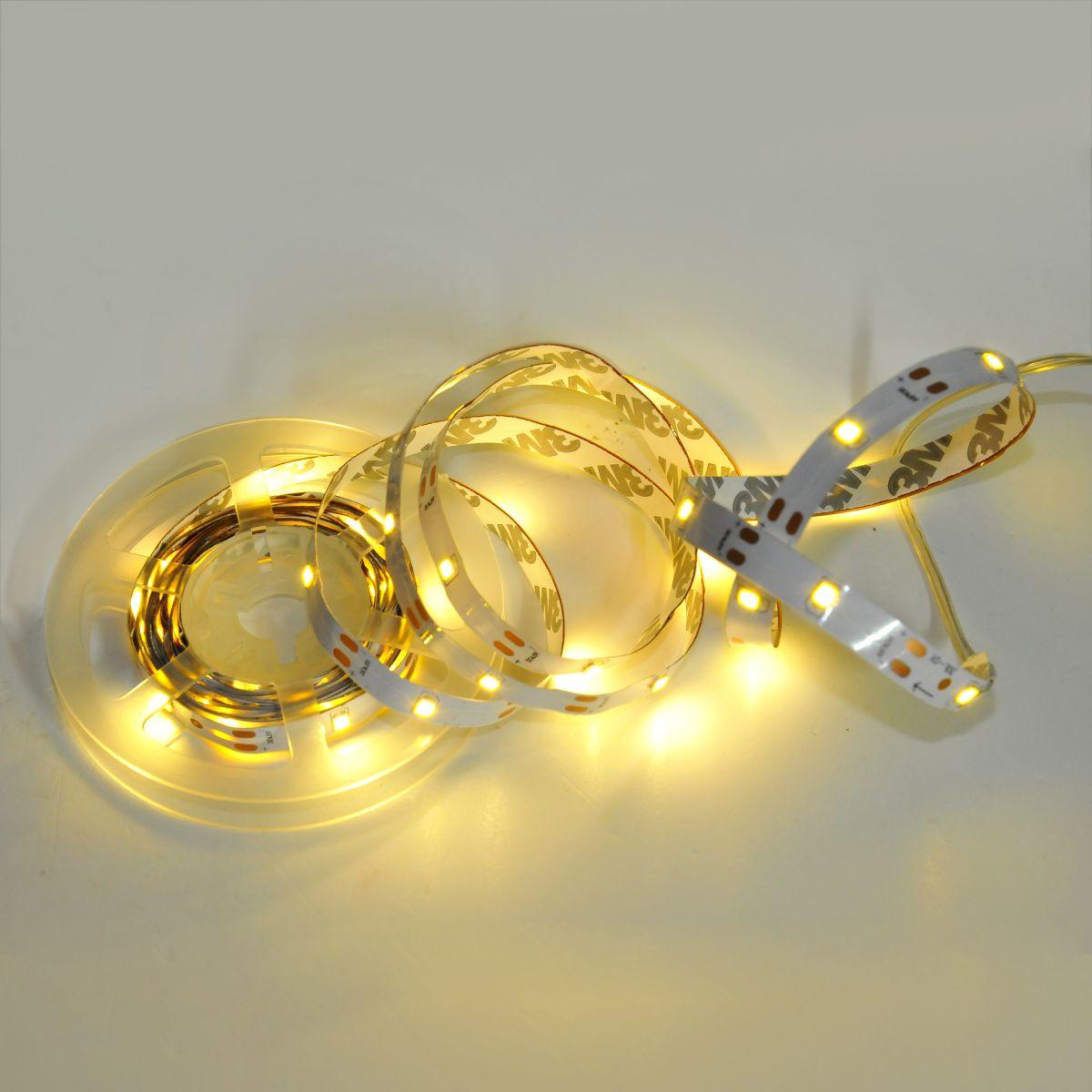 Luci di natale esterno batteria 90 led nastro bianco caldo 3 mt
