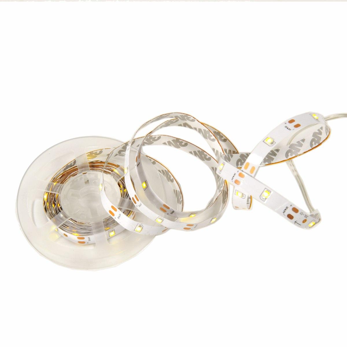 Luci di natale esterno batteria 90 led nastro bianco caldo 3 mt