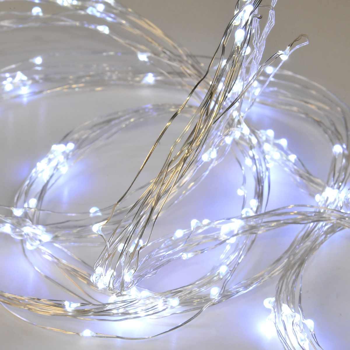Luci di natale esterno cascata nano 200 led bianco freddo