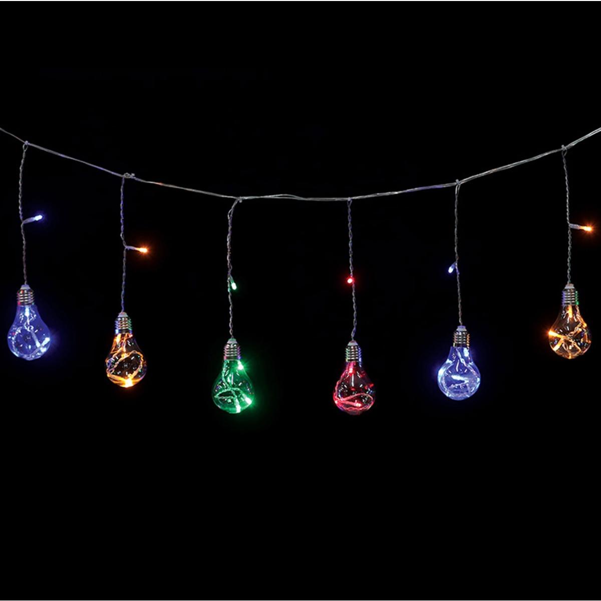 Luci di natale tenda esterno 20 led lampadine multic