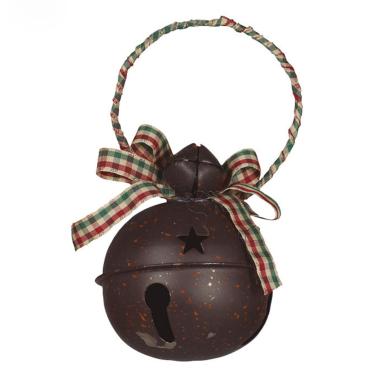 Decorazione natalizia campanello metallo marrone Ø 7 cm
