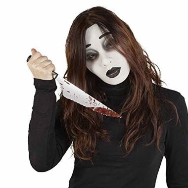 Maschera viso pvc horror darkwoman fluorescente