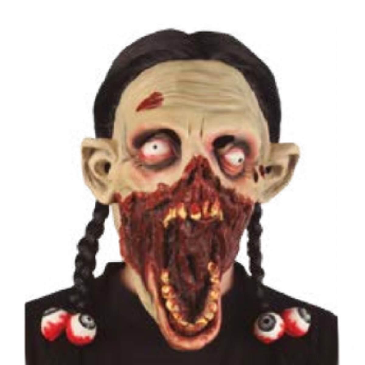 Maschera viso lattice horror nina trecce lunghe