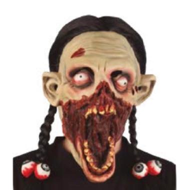 Maschera viso lattice horror nina trecce lunghe