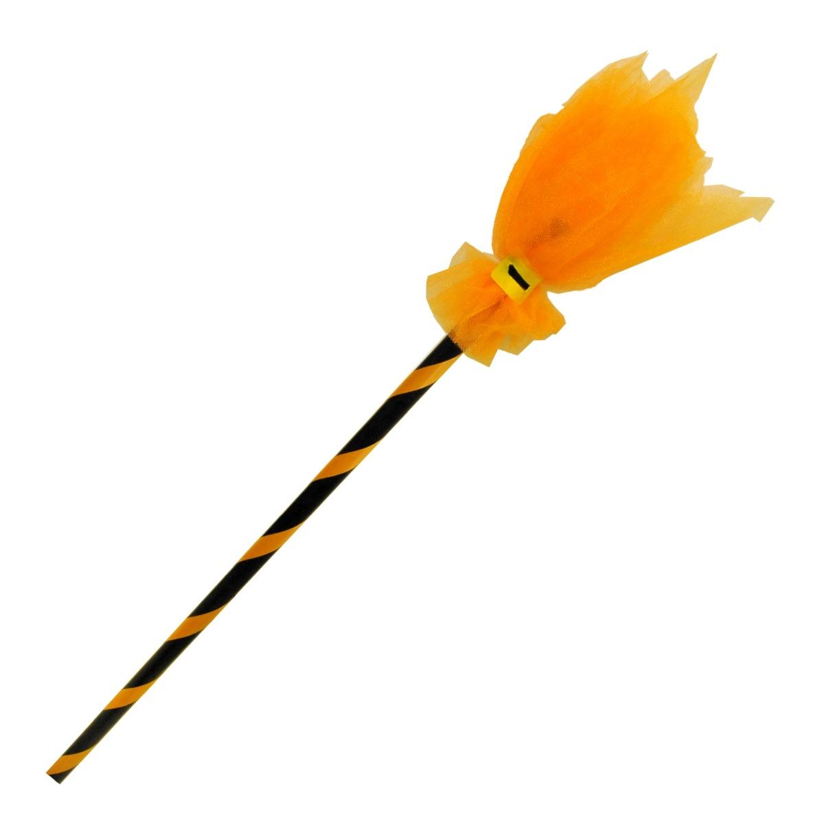Scopa strega nera arancione