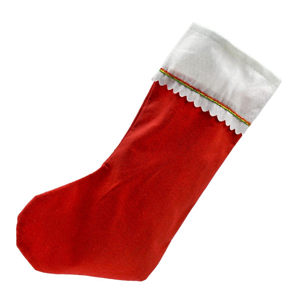 Calza befana in tessuto rossa 23 cm