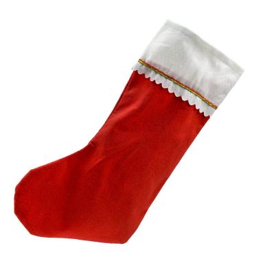 Calza befana in tessuto rossa 23 cm