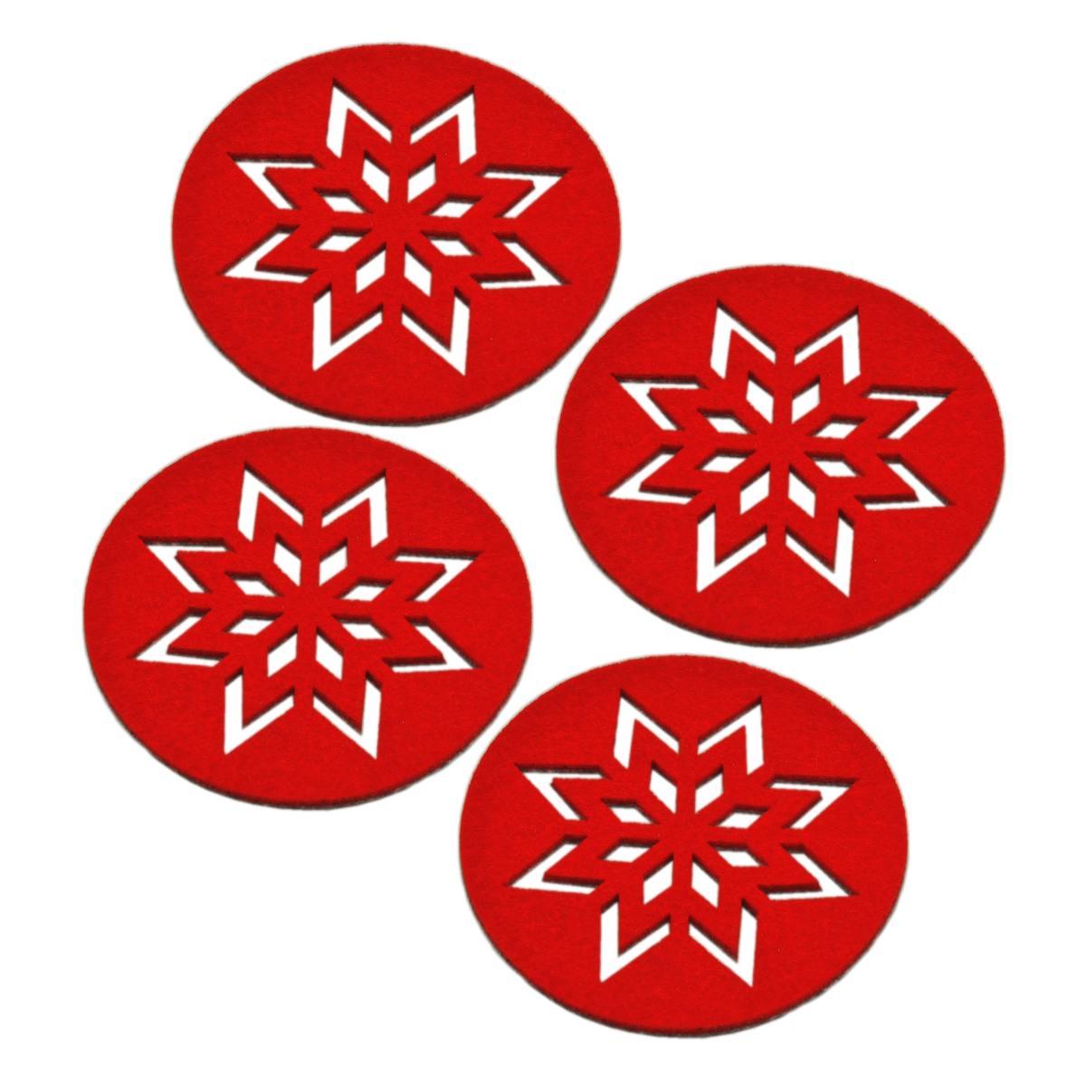 Sottobicchieri feltro rosso Set 5 pz
