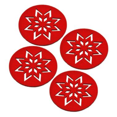 Sottobicchieri feltro rosso Set 5 pz