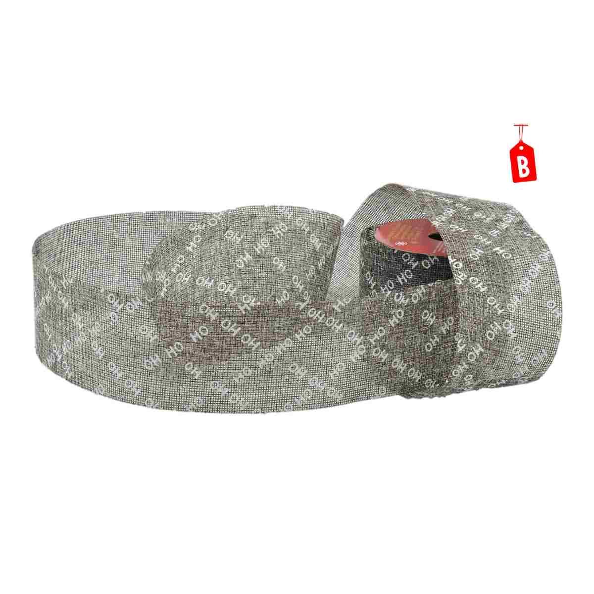 Nastro natalizio juta grigio 270 x 6,3 cm