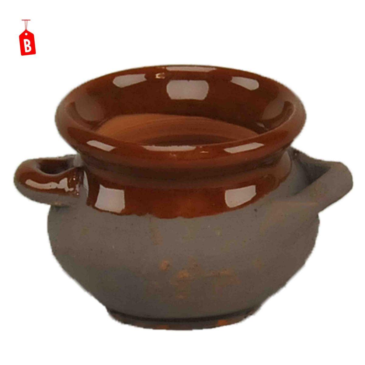 Pentola presepe terracotta bicolore manici