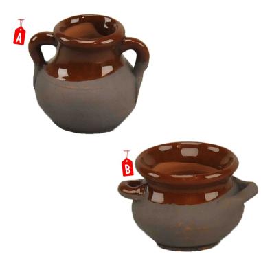 Pentola presepe terracotta bicolore manici