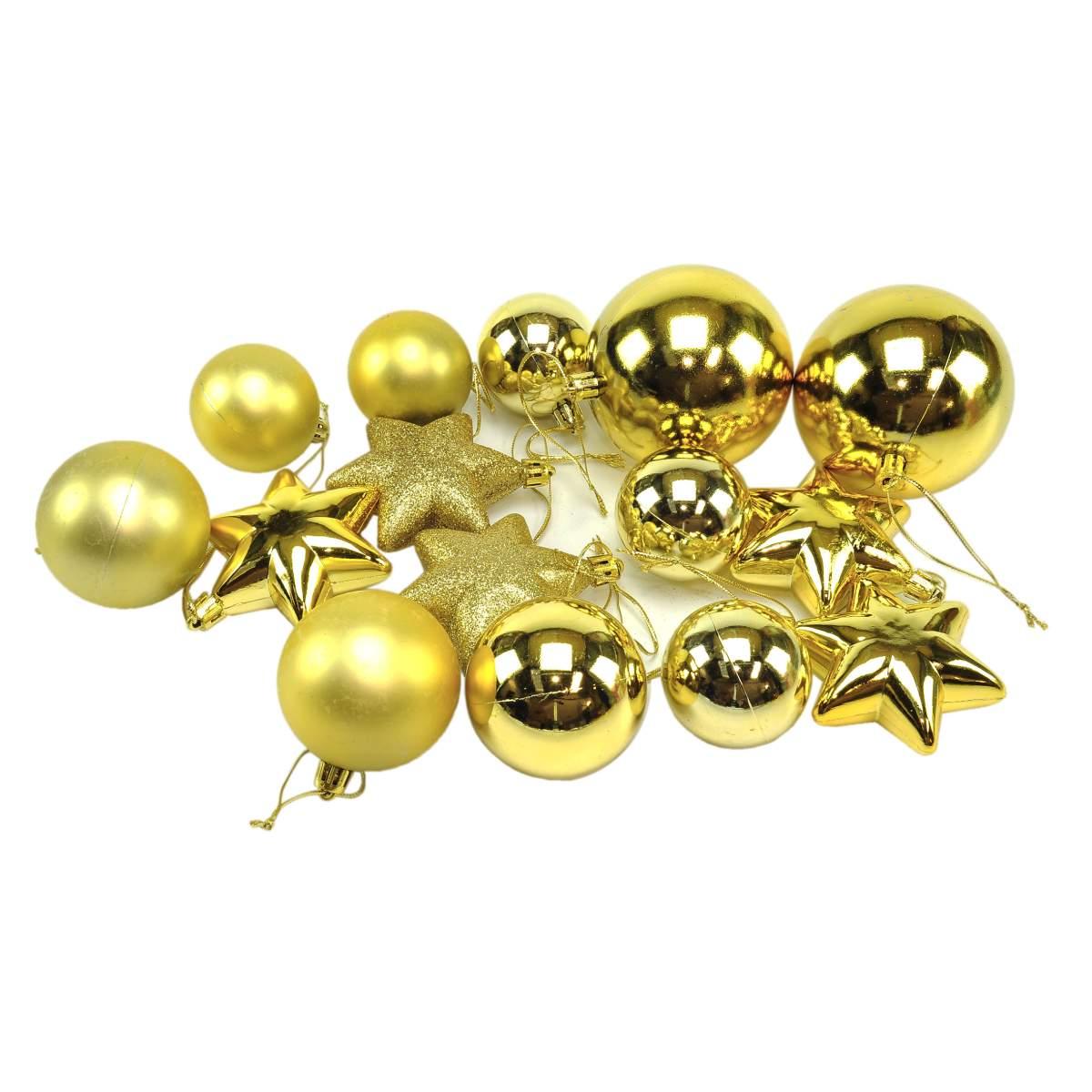 Pallina natalizia 8 oro stelle Set 15 pz