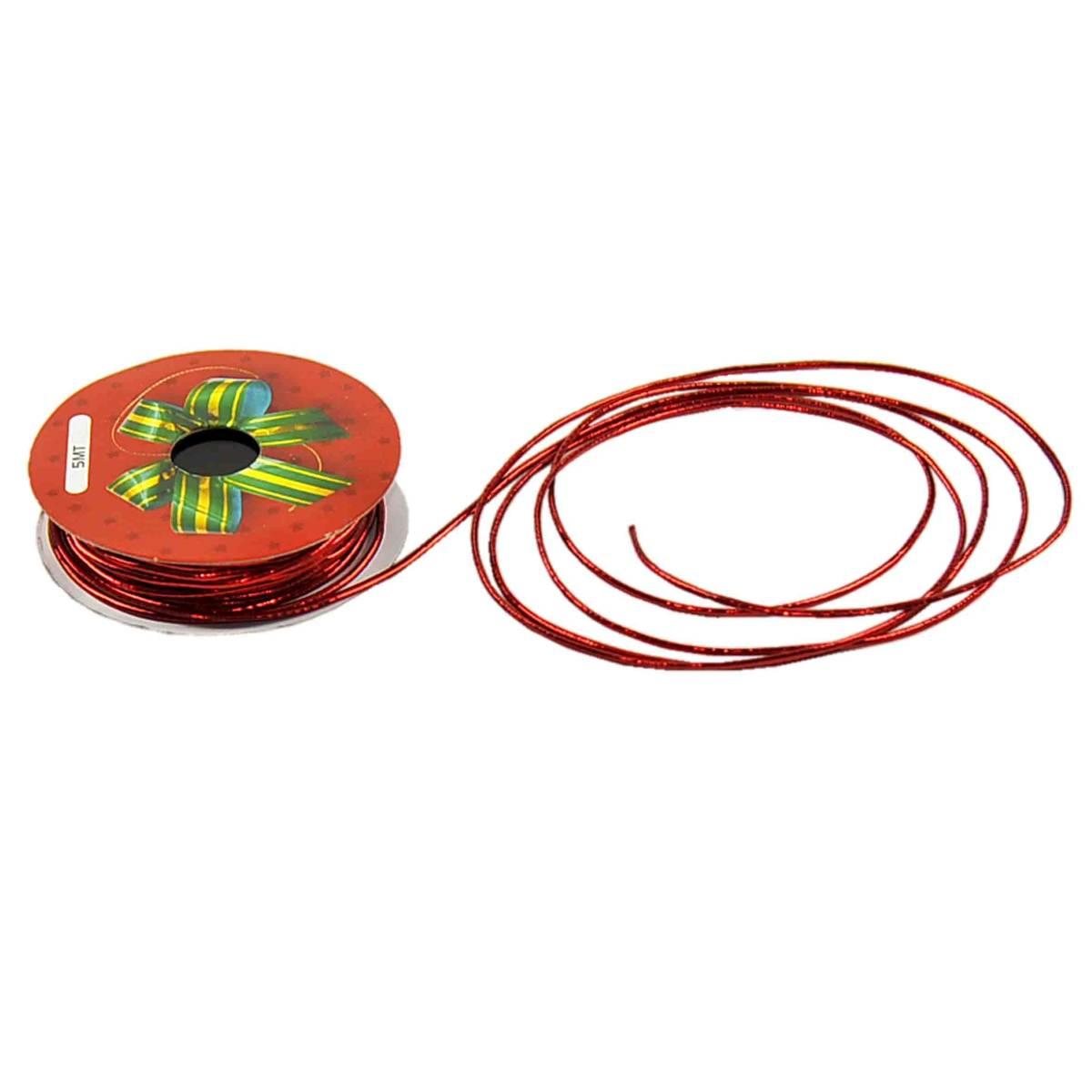 Nastro natalizio cordoncino elastico rosso 5 mt