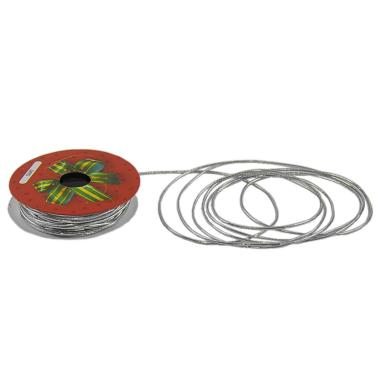 Nastro natalizio cordoncino elastico argento 5 mt