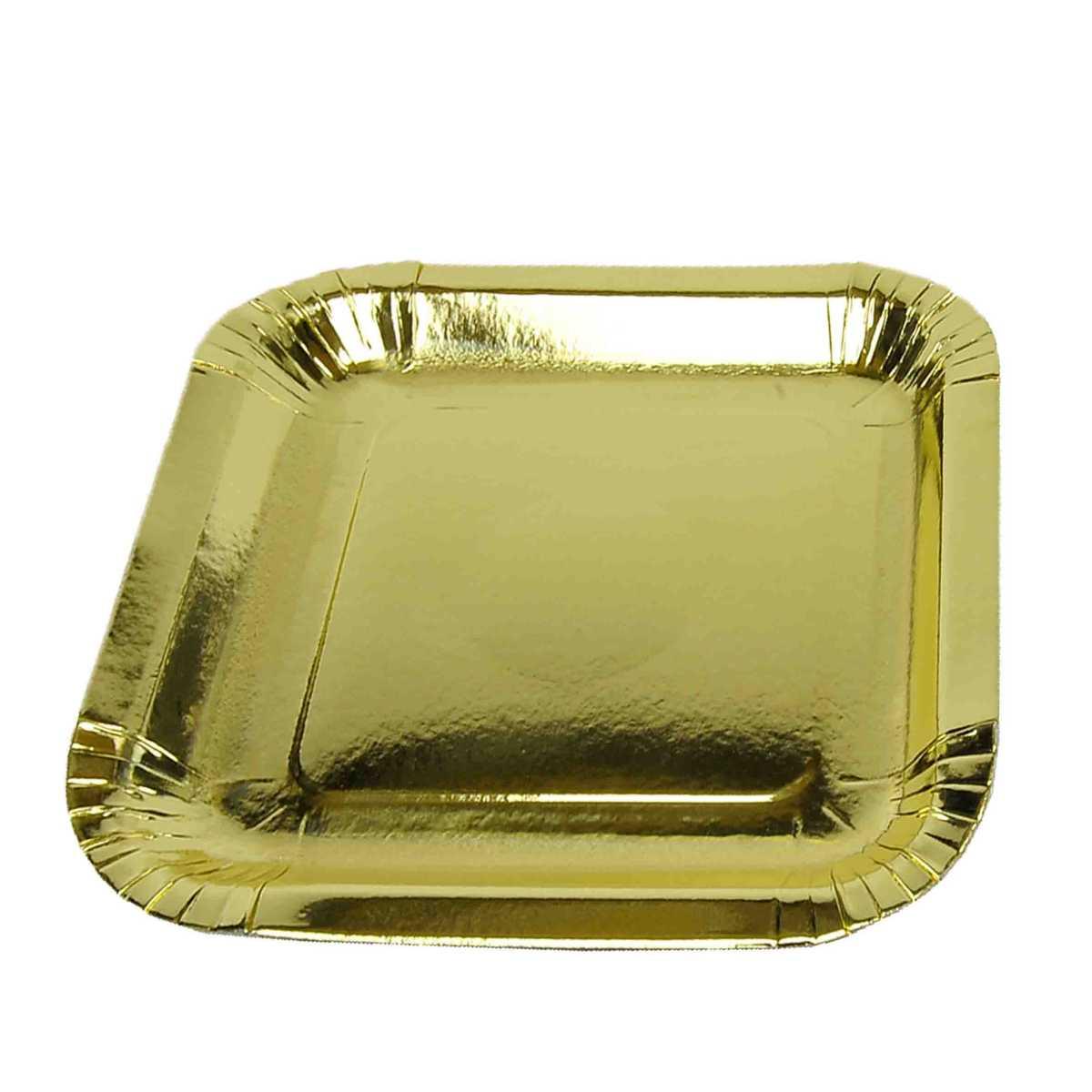 Piatti carta natalizio oro Set 10 pz