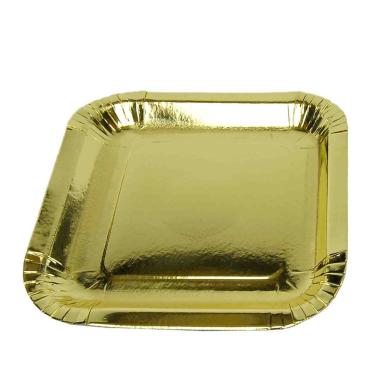 Piatti carta natalizio oro Set 10 pz