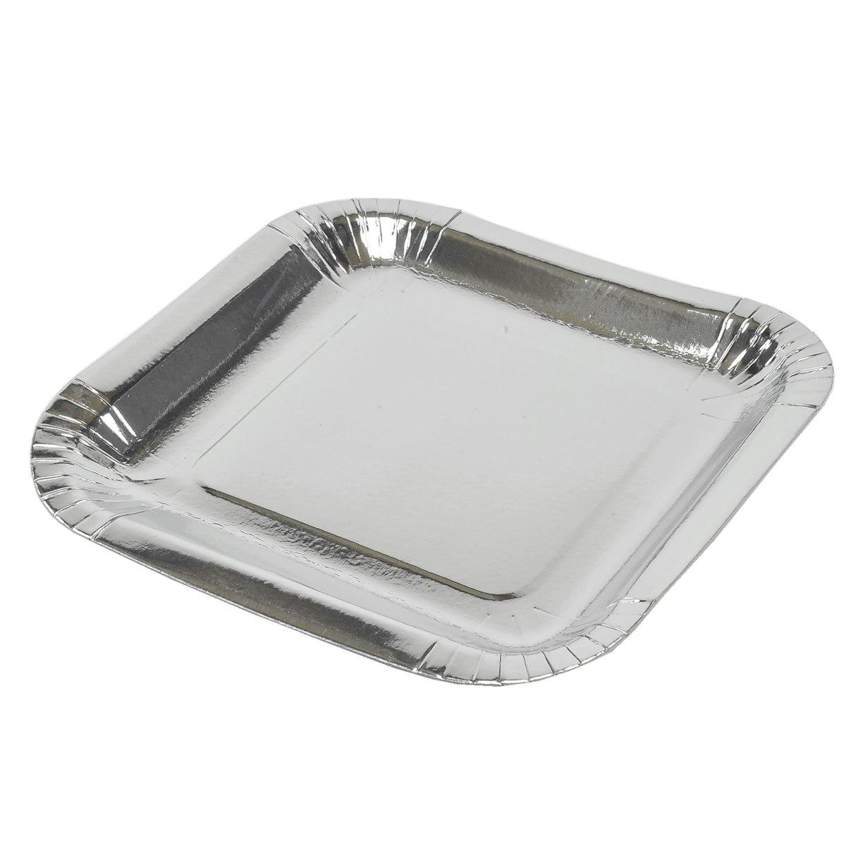 Piatti carta natalizio argento Set 10 pz