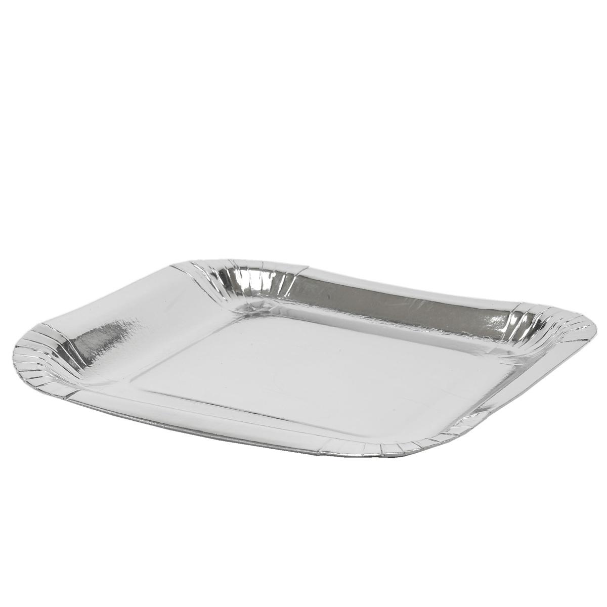 Piatti carta natalizio argento Set 10 pz