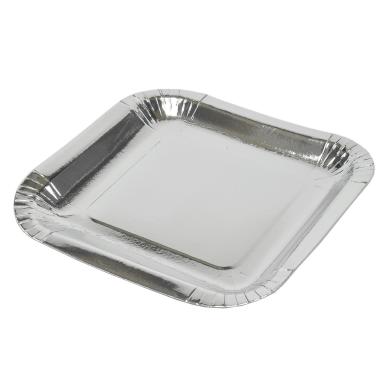 Piatti carta natalizio argento Set 10 pz
