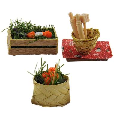 Alimenti presepe cesta frutta legumi accessori cucina