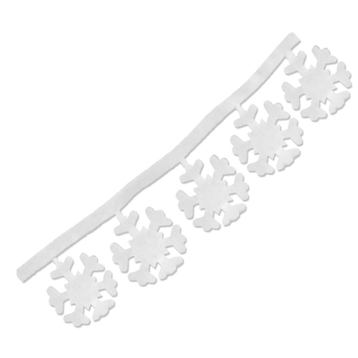Decorazione natalizia fiocchi neve ovatta 240 cm