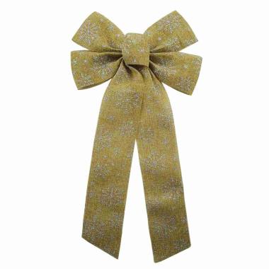 Fuori porta natalizio fiocco juta glitter argento 53 cm