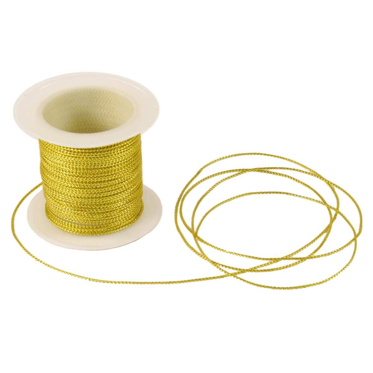 Nastro natalizio cordoncino oro lucido 10 mt ø 1 cm