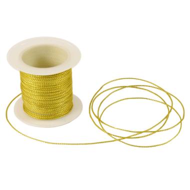 Nastro natalizio cordoncino oro lucido 10 mt ø 1 cm