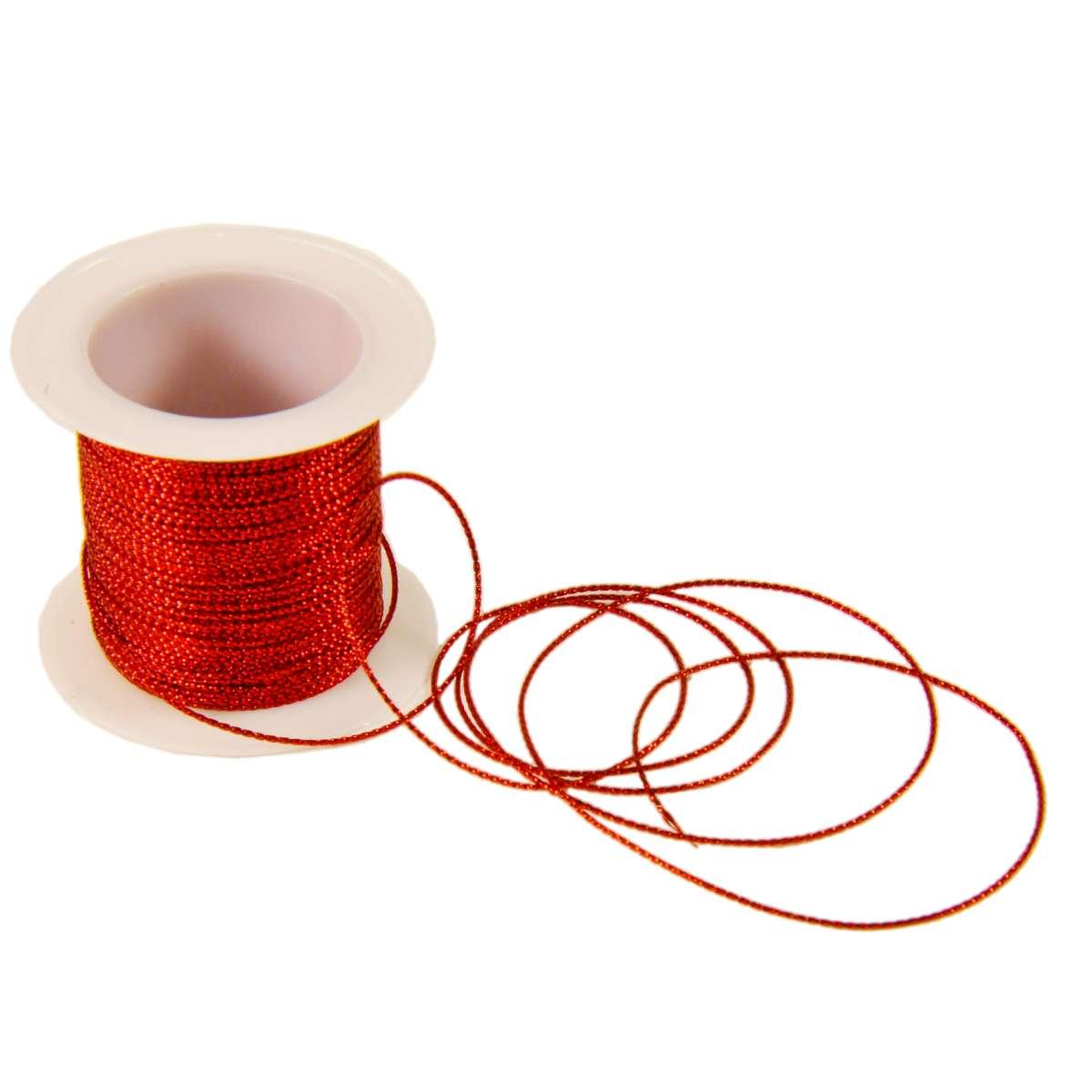 Nastro natalizio cordoncino rosso lucido 10 mt ø 1 cm