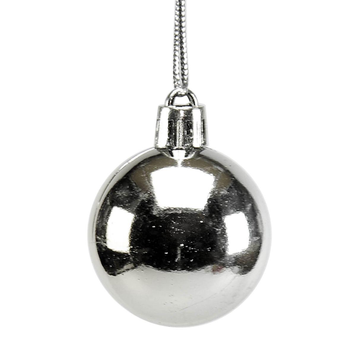 Pallina natalizia argento lucido Set 6 pz