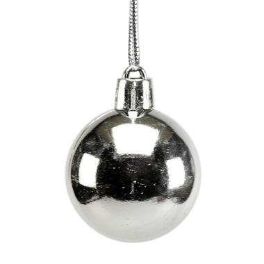 Pallina natalizia argento lucido Set 6 pz