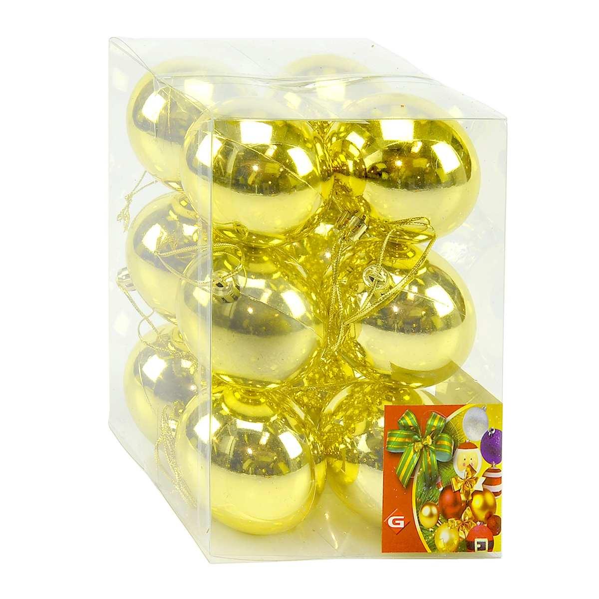 Pallina natalizia oro lucido Set 12 pz