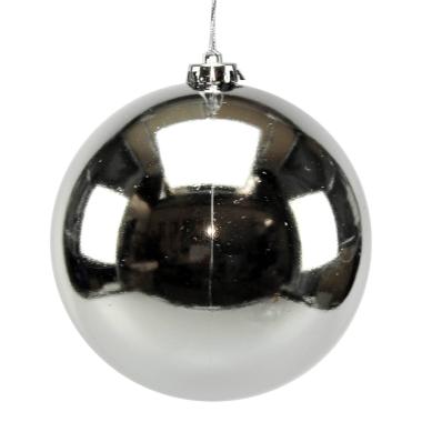 Pallina natalizia argento lucido Ø 15 cm