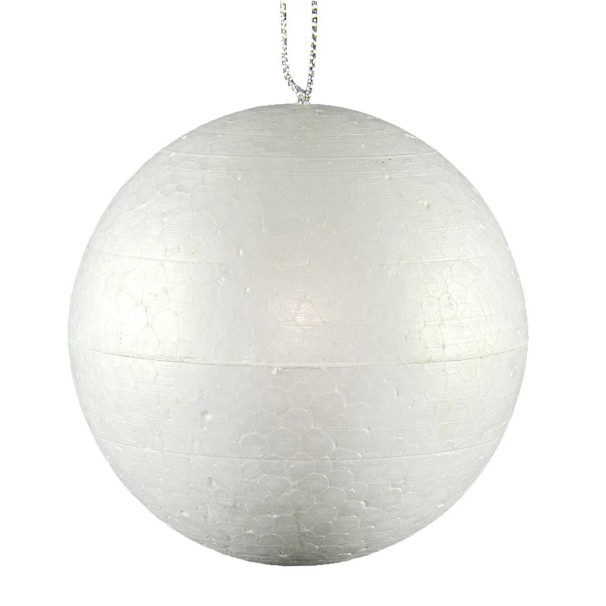 Pallina natalizia polistirolo bianco Ø 10 cm