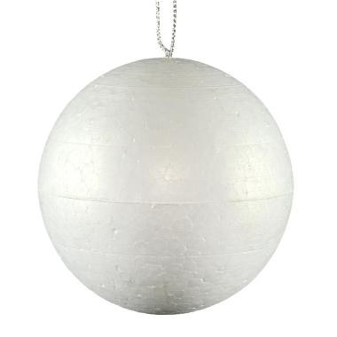 Pallina natalizia polistirolo bianco Ø 10 cm