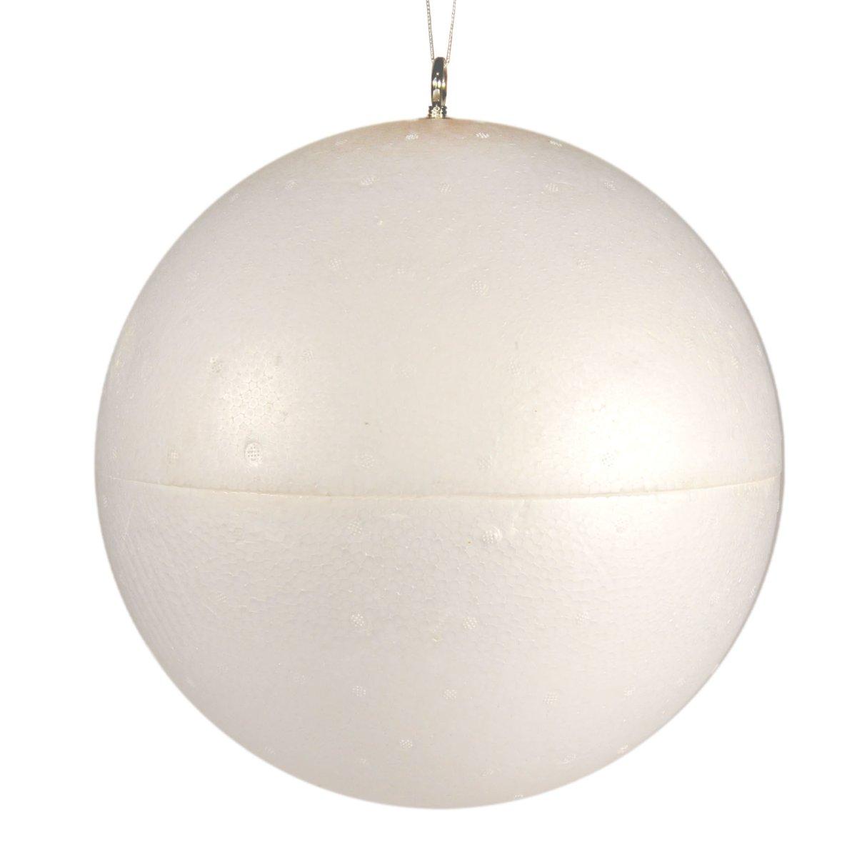 Pallina natalizia polistirolo bianco gancio per app Ø 30 cm