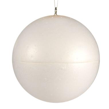 Pallina natalizia polistirolo bianco gancio per app Ø 30 cm