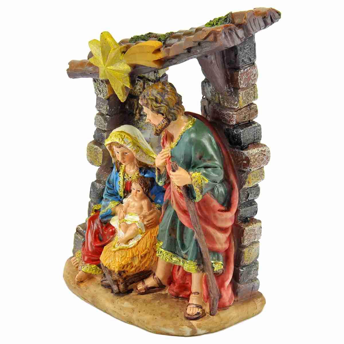 Statua presepe 16 cm natività capanna